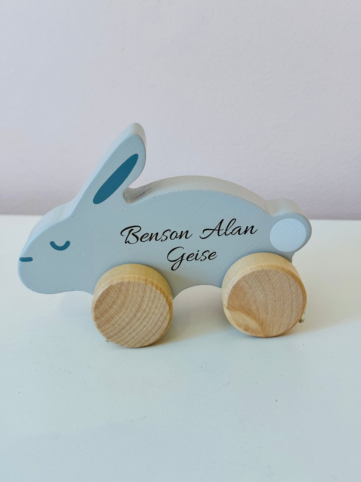 New Dad & New Mom baby gift Engraved wooden bunny rolling keepsake gift Congratulations baby pregnancy gift, gender reveal gift, baby shower gift!