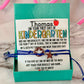 First Day of School! Mommy & Son Adjustable blue rope cord star Bracelet set. Includes personalized card, box & ribbon too!