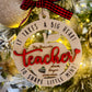 Teacher Ornament, 2025-2026 year, It takes a big heart to shape little minds, personalized with teacher name, from name & date