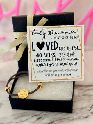 New Mom, Engraved Love bracelet! Adjustable! Box & ribbon included!