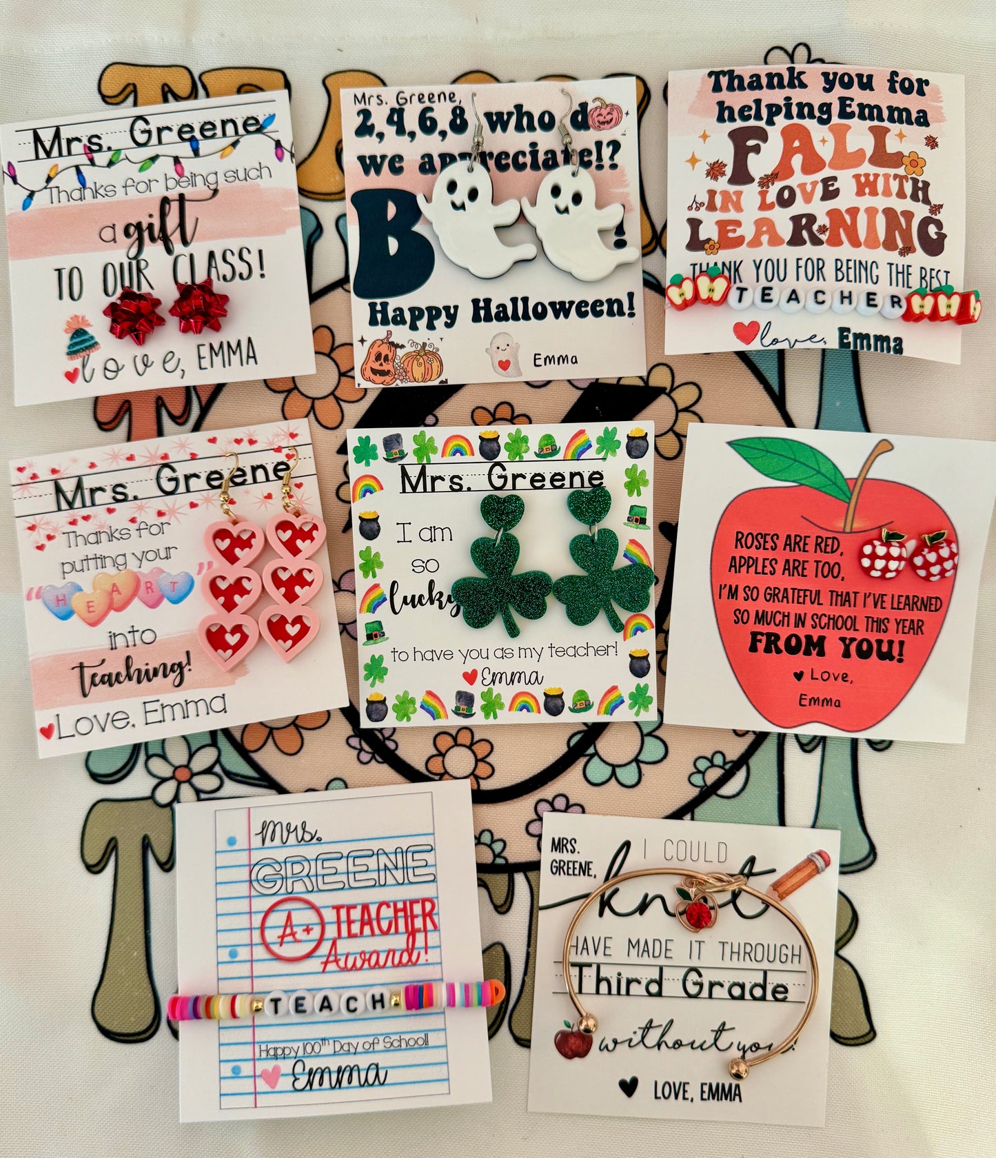 8 Pack of Teacher Gifts! Order this gift set and be set for the year! A gift for each holiday & occasion!