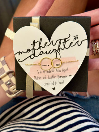 Mother & Daughter Side by Side or Miles Apart Inifinty Love Necklace, NON-TARNISH & hypoallergenic!