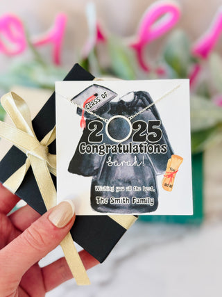 Class of 2025 Graduation gift, graduate gift, Circle Pendant Necklace, NON-TARNISH, Hypoallergenic, box&ribbon included.High school grad gift
