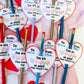 Class Valentine Gift! Personalized Engraved Name Pencil with Valentine Card!