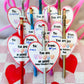 Class Valentine Gift! Personalized Engraved Name Pencil with Valentine Card!