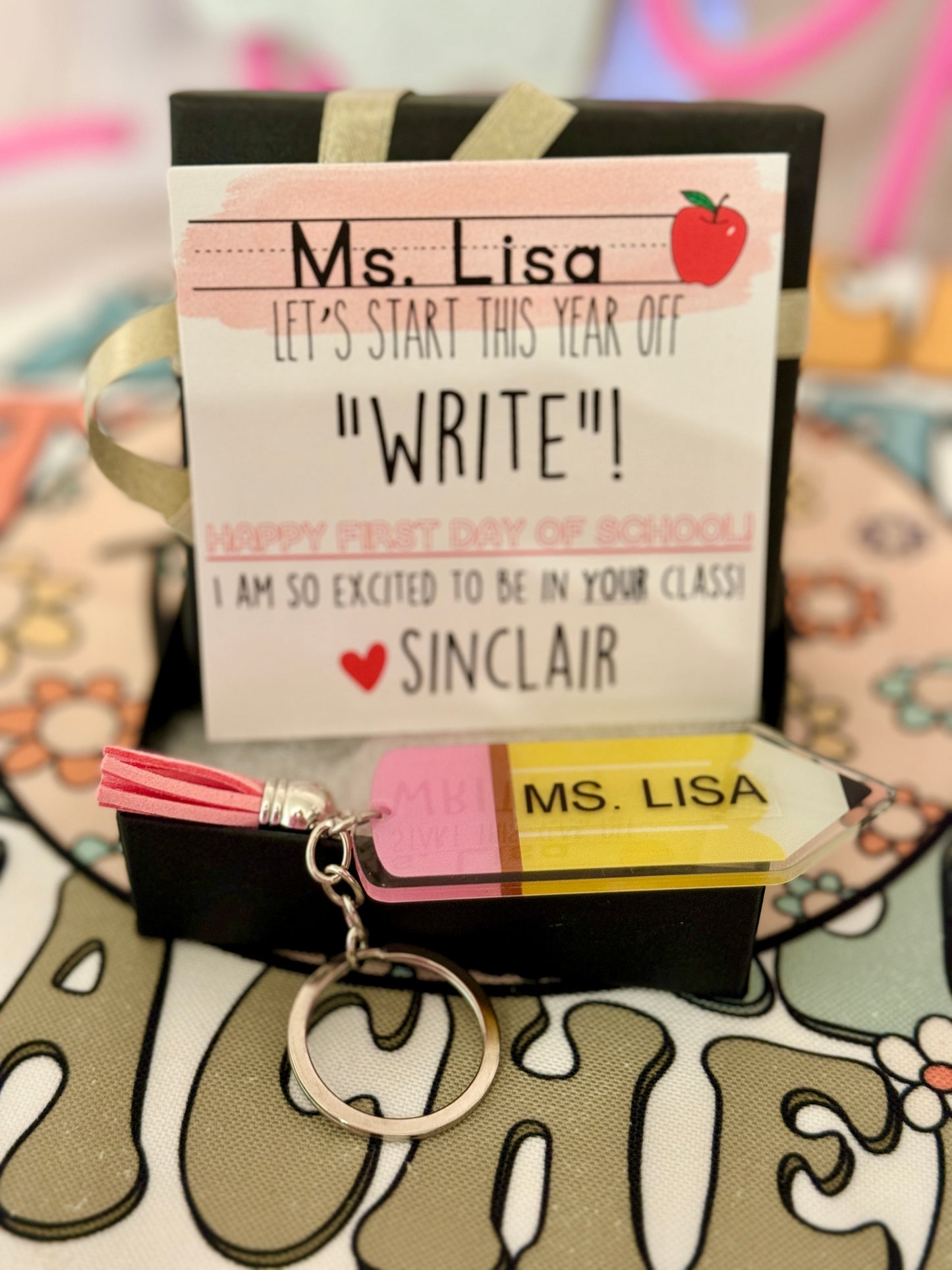 First Day of School Teacher gift! Pencil keychain