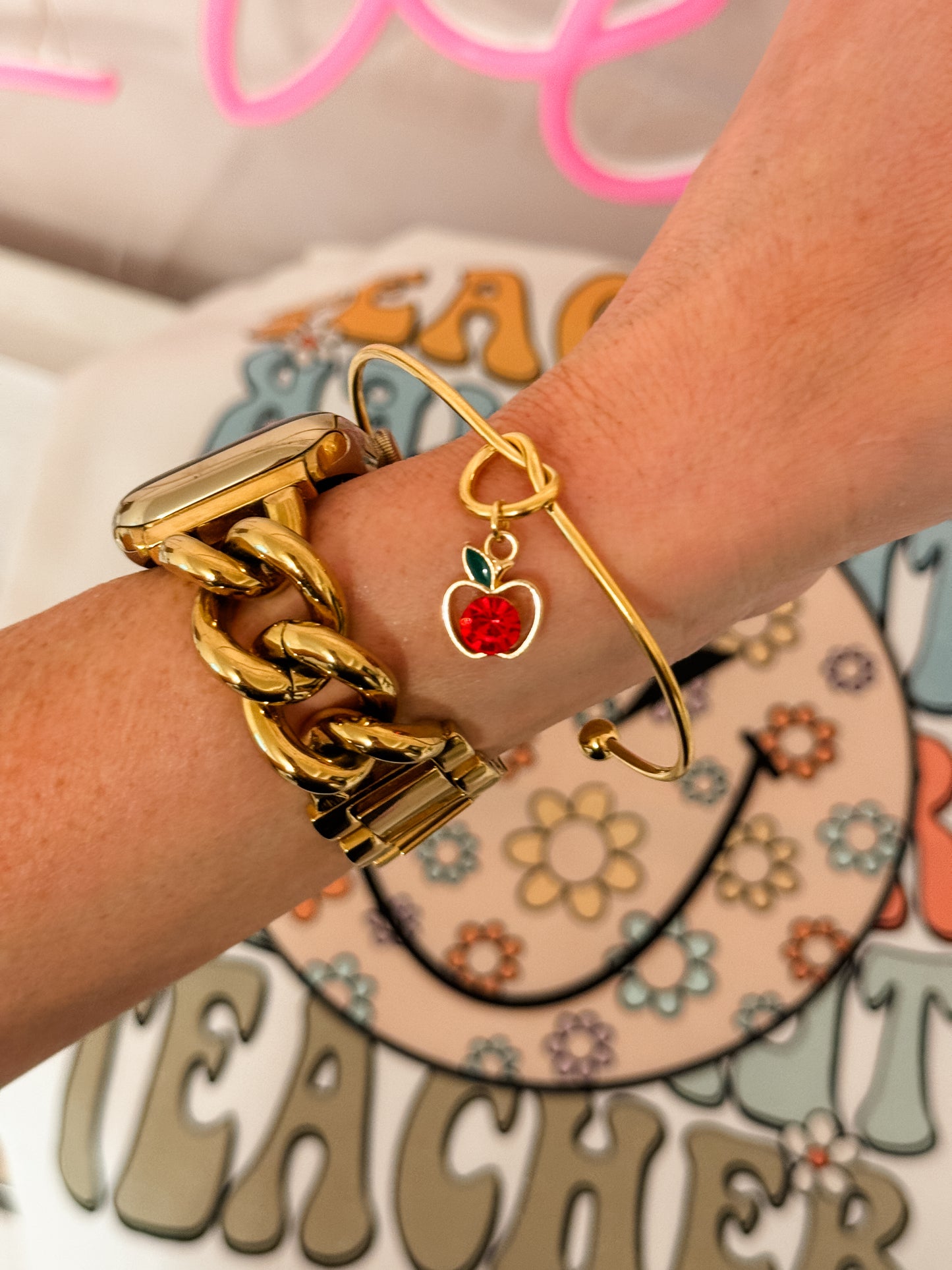 Teacher Appreciation End of Year Teacher Gift Knot Bangle! NON-TARNISH, Personalized card, bangle, box & ribbon included too!