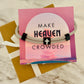 Make Heaven Crowded Cross Bracelet, Gray corded, black and white cross with card, box & ribbon included!