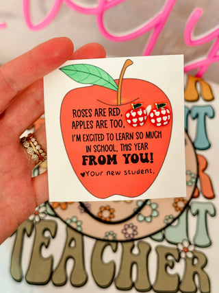 Back to school teacher gift! Adorable Apple Earrings, card, box & ribbon included!