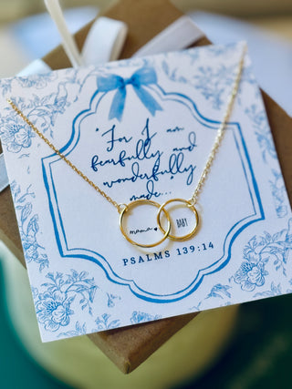 For I am Fearfully & Wonderfully Made, New Mom Infinity Necklace- Non-Tarnish!