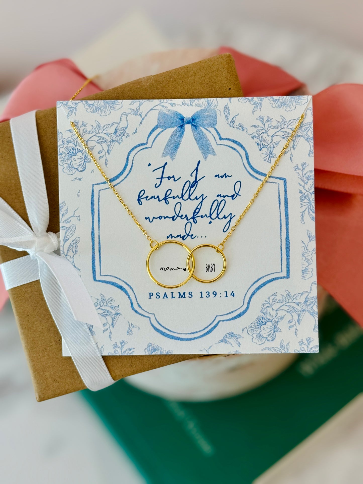 For I am Fearfully & Wonderfully Made, New Mom Infinity Necklace- Non-Tarnish!