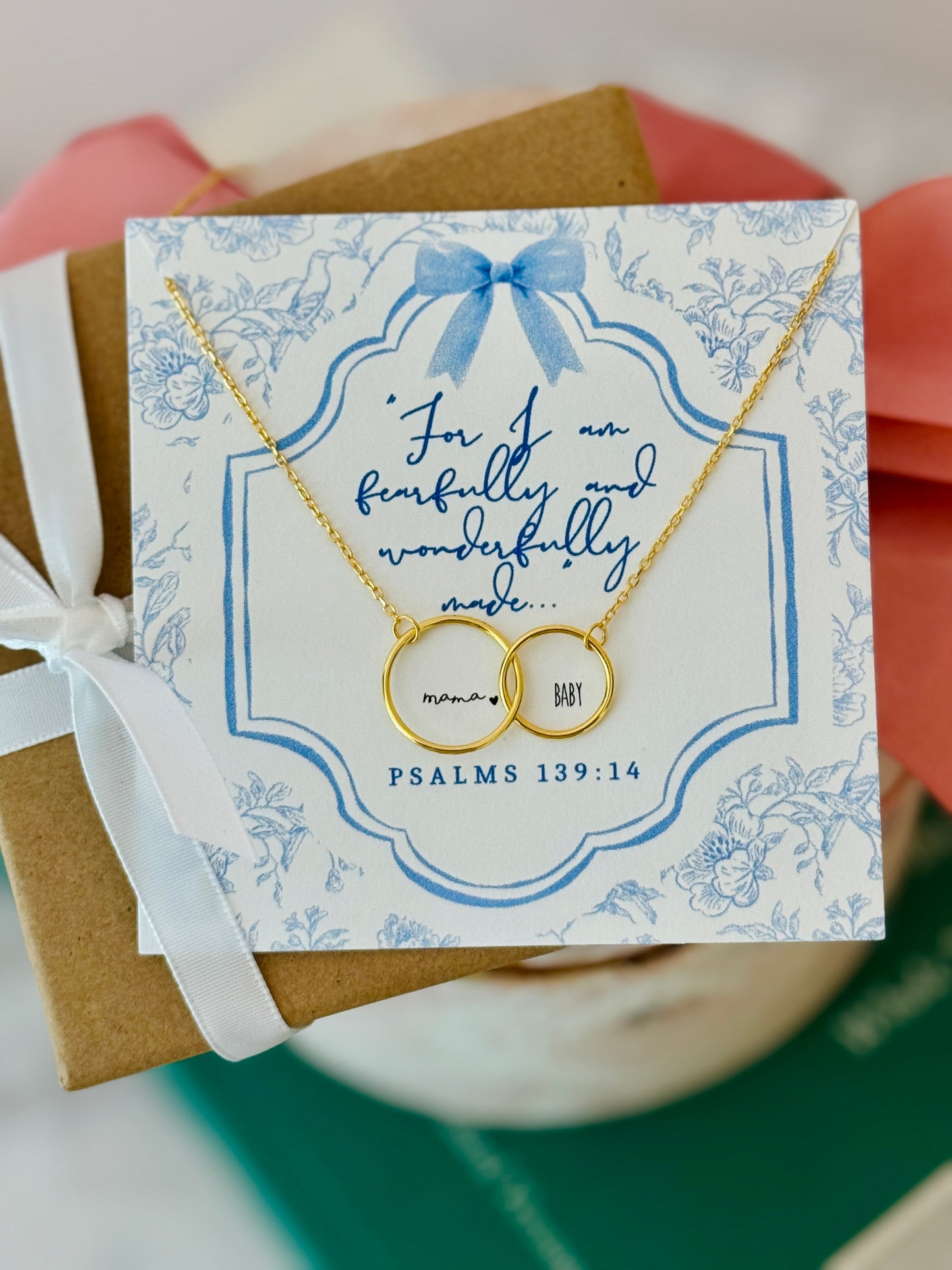 For I am Fearfully & Wonderfully Made, New Mom Infinity Necklace- Non-Tarnish!