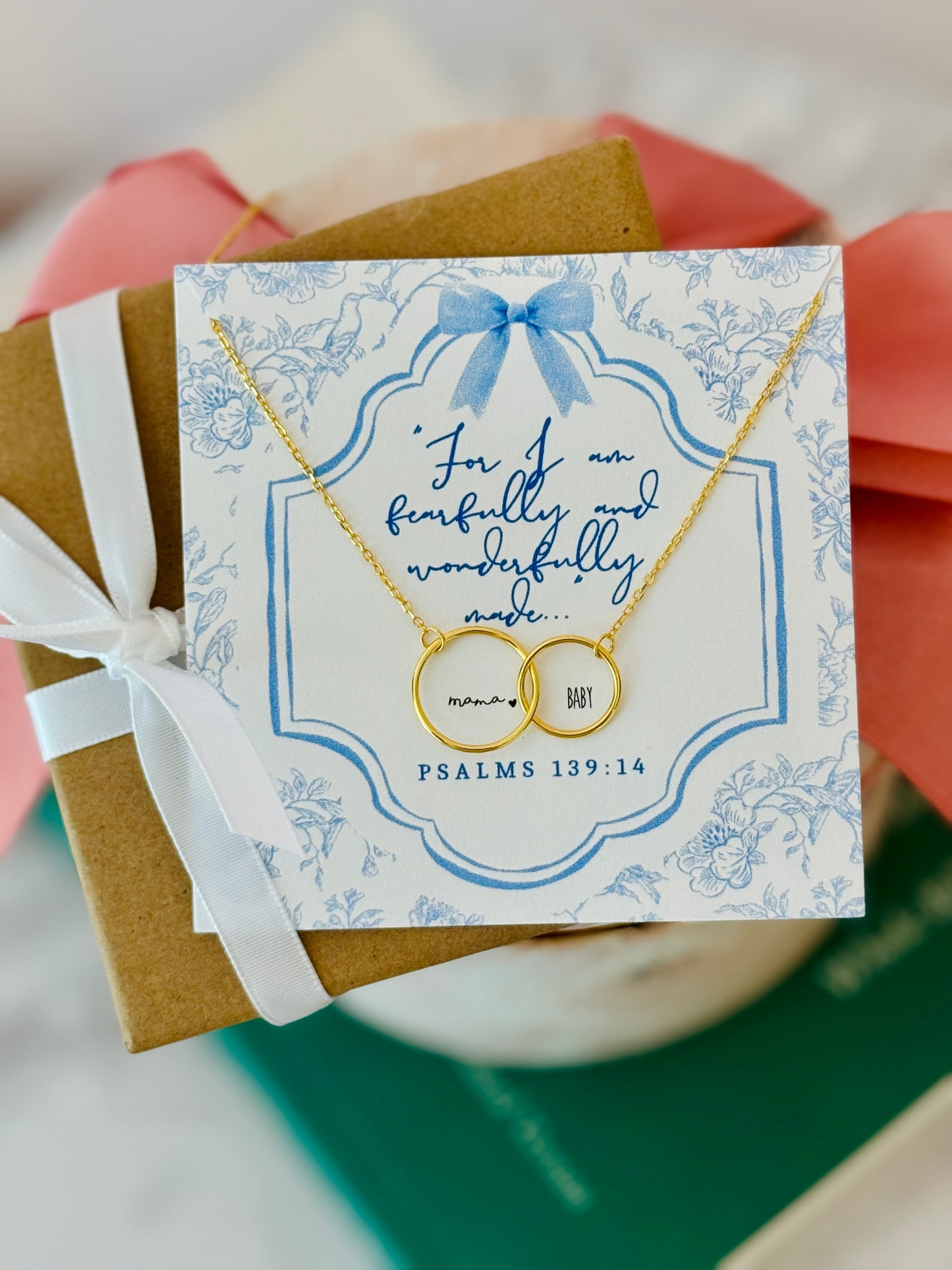 For I am Fearfully & Wonderfully Made, New Mom Infinity Necklace- Non-Tarnish!