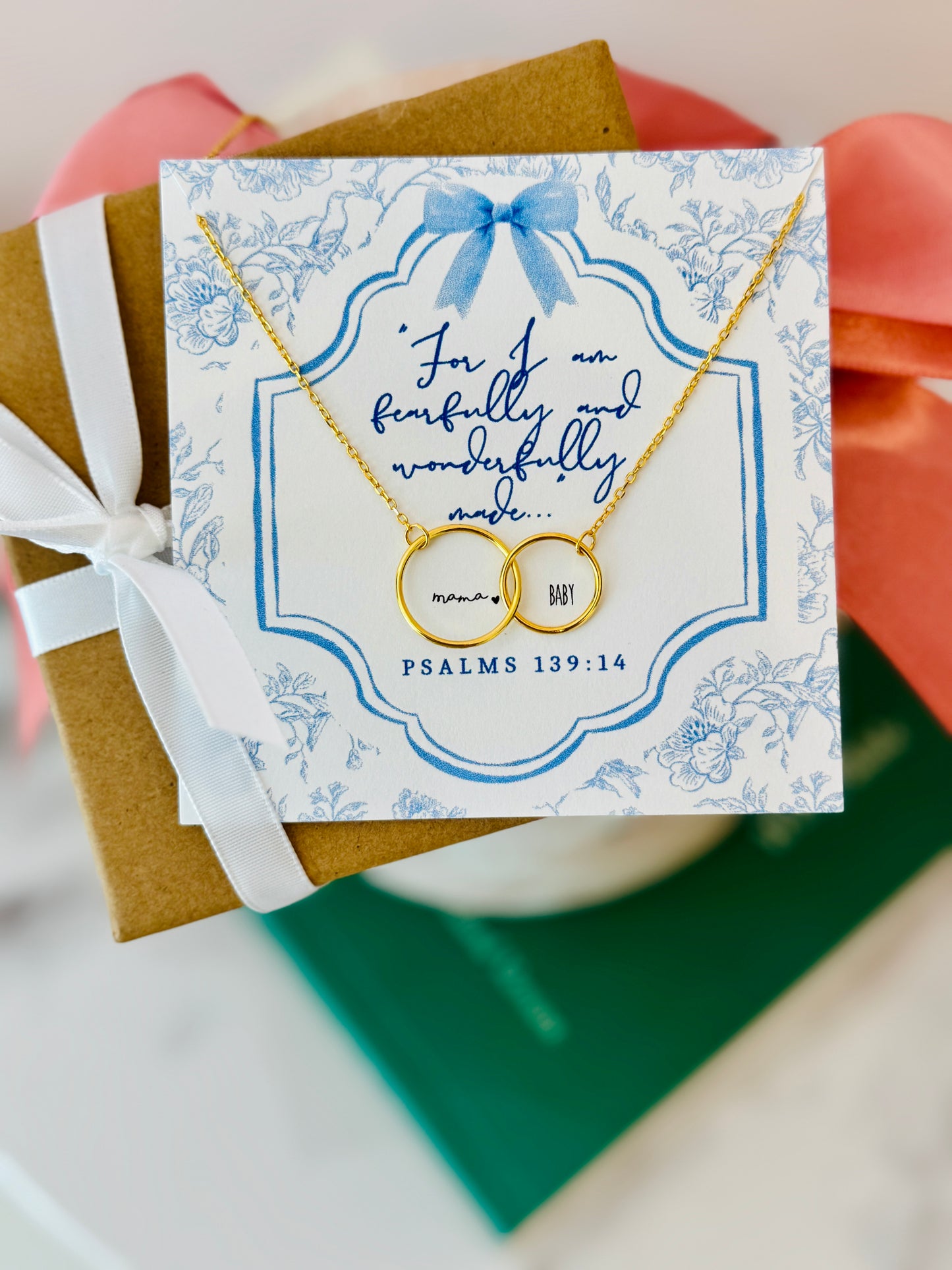 For I am Fearfully & Wonderfully Made, New Mom Infinity Necklace- Non-Tarnish!