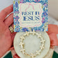 Rest in Jesus marble stone cross bracelet, card, box & ribbon included!