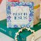 Rest in Jesus marble stone cross bracelet, card, box & ribbon included!