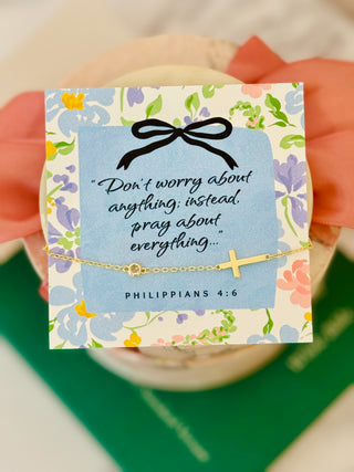 Don't Worry about anything, instead, Pray about everything! Card, box & ribbon included!