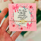 The Lord is my Light & Salvation, Pink & Gold corded cross bracelet, box & ribbon included!