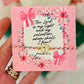 The Lord is my Light & Salvation, Pink & Gold corded cross bracelet, box & ribbon included!