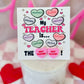 My Teacher is... the BEST TEACHER Pink sweetheart studs! Valentine's Day gift, Thanks for being the best teacher, teacher gift, personalized card, box & ribbon!