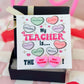 My Teacher is... the BEST TEACHER Pink sweetheart studs! Valentine's Day gift, Thanks for being the best teacher, teacher gift, personalized card, box & ribbon!