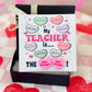 My Teacher is... the BEST TEACHER Pink sweetheart studs! Valentine's Day gift, Thanks for being the best teacher, teacher gift, personalized card, box & ribbon!