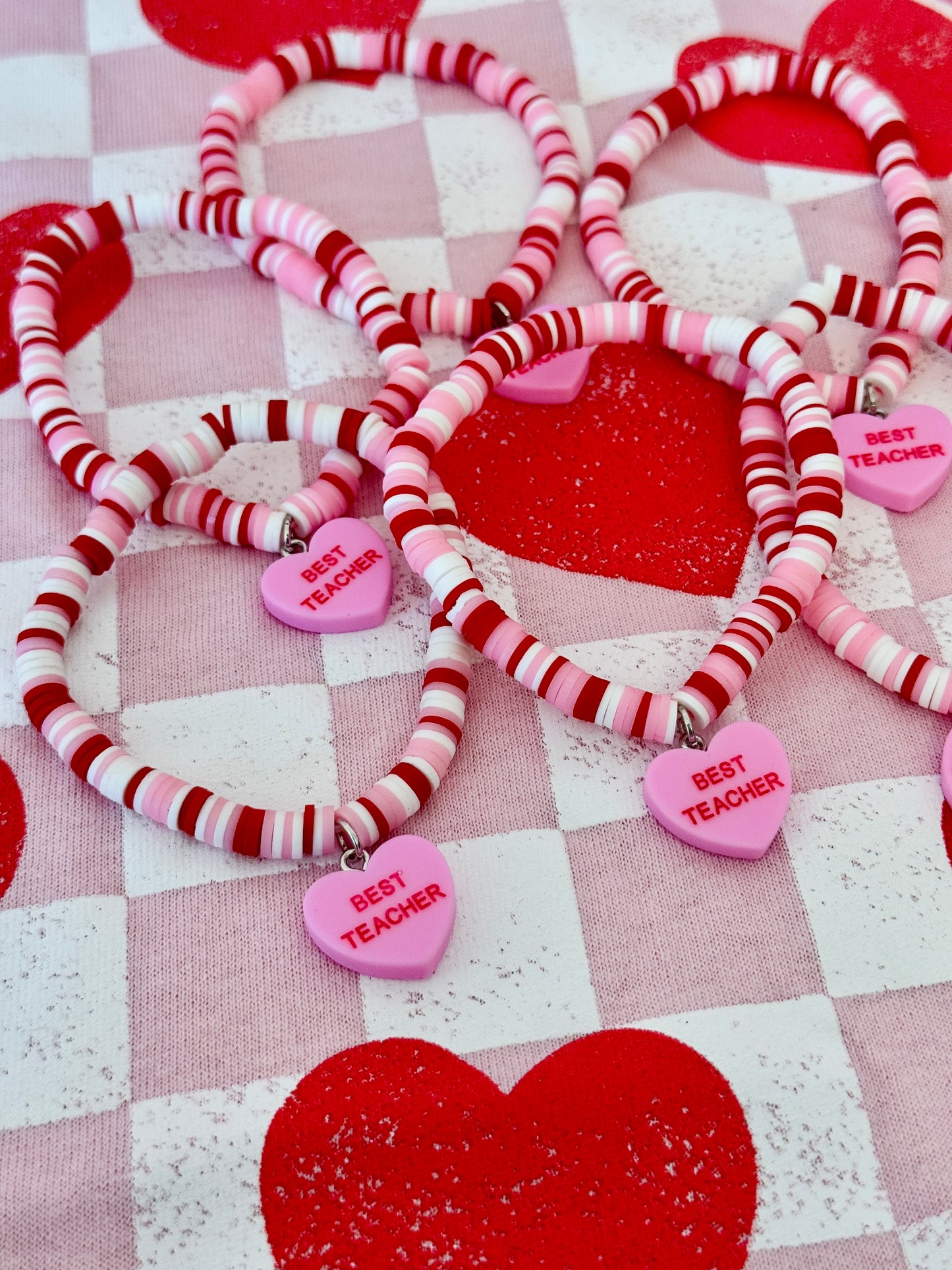 BEST TEACHER Sweetheart charm bracelet, Valentine's Day gift, How Sweet it is to be taught by YOU card, box & ribbon!