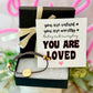 You are LOVED, Engraved "Loved", adjustable bracelet, hypoallergenic & NON-Tarnish! Encouragement gift, college gift, gift for daughter, gift for mom!