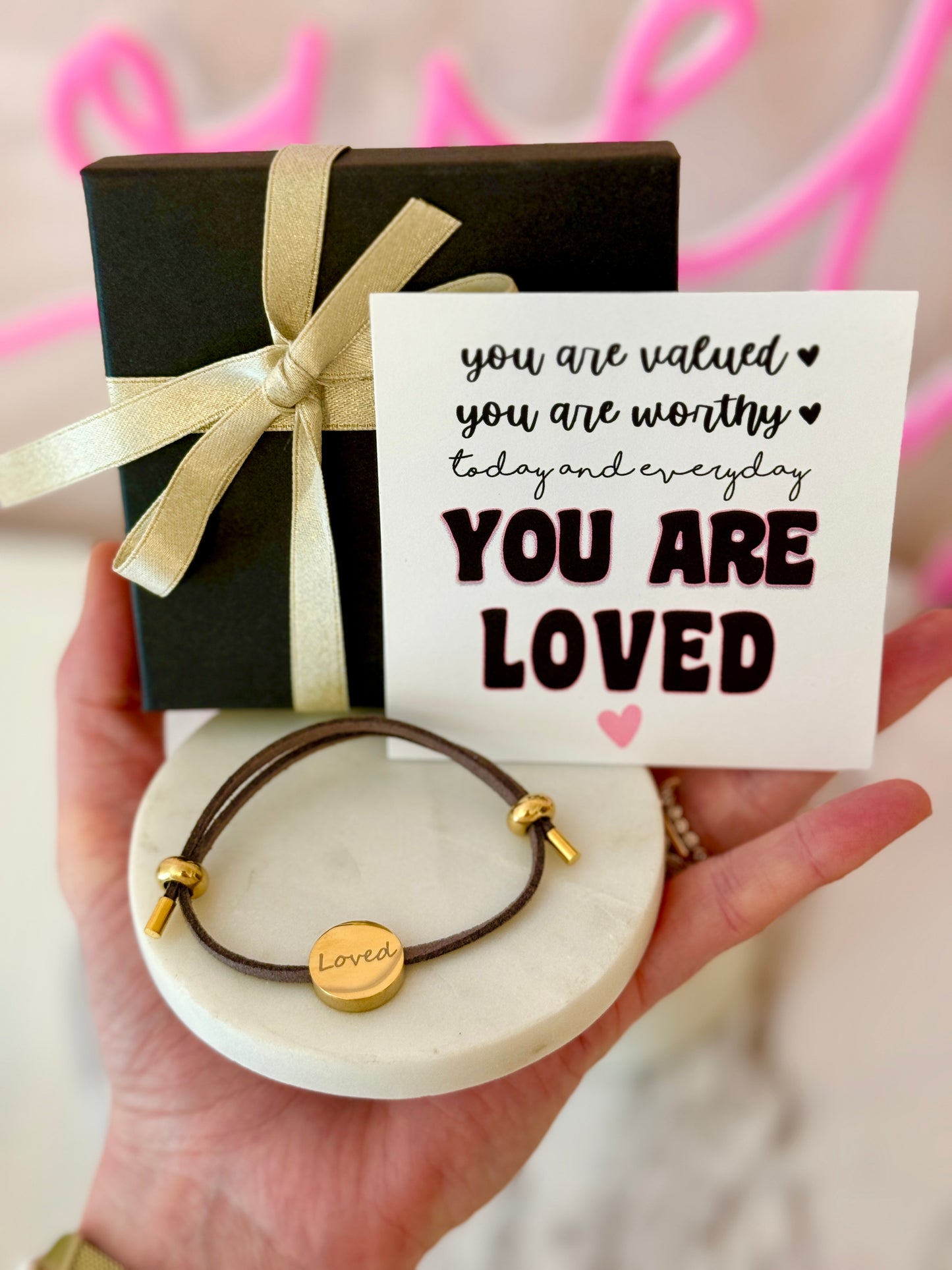 You are LOVED, Engraved "Loved", adjustable bracelet, hypoallergenic & NON-Tarnish! Encouragement gift, college gift, gift for daughter, gift for mom!