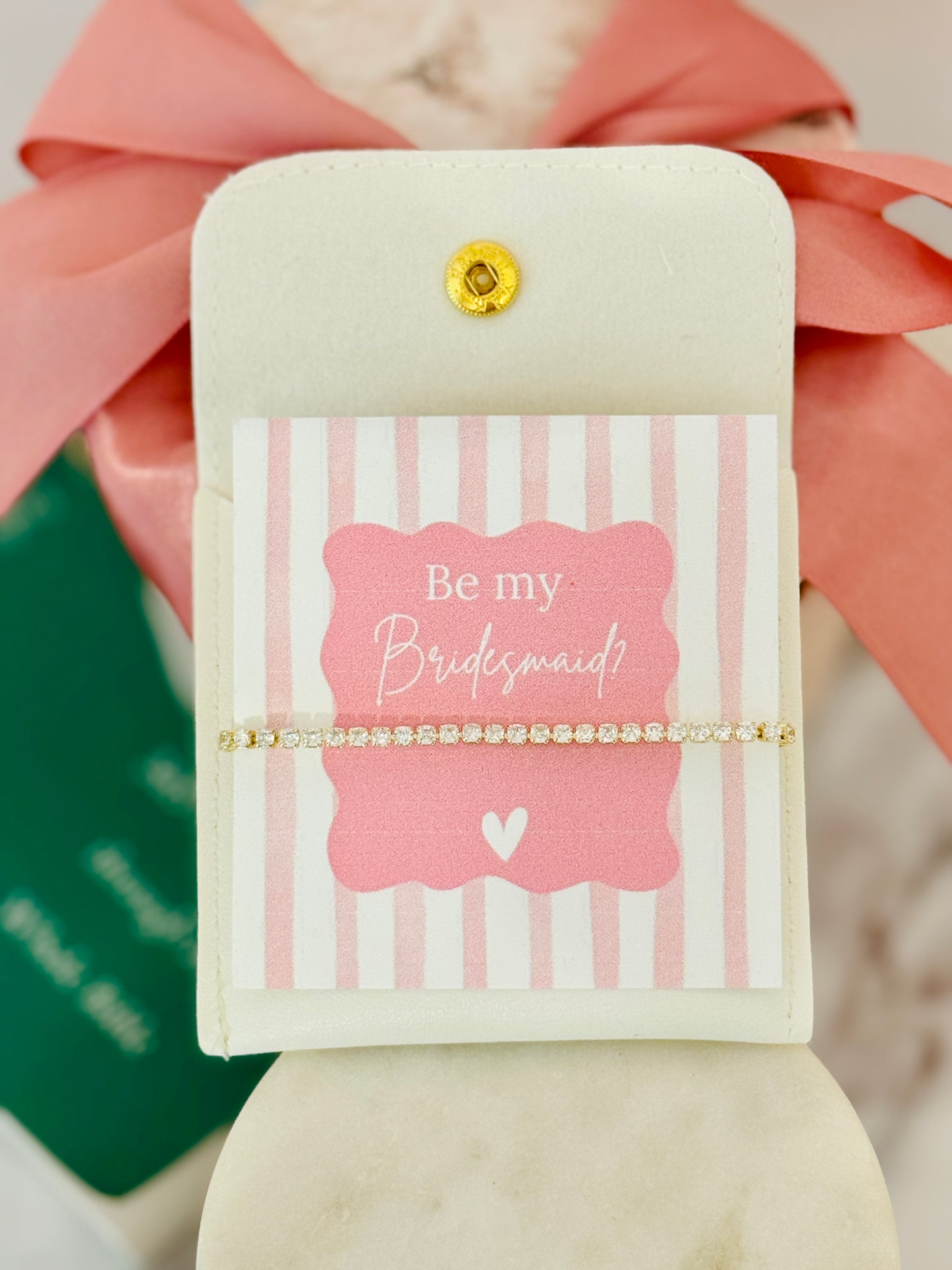 Bridal Party Dainty CZ Non-Tarnish Necklace, Earrings OR Bracelet! Gold, silver or Rose Gold! Box+Ribbon Included!