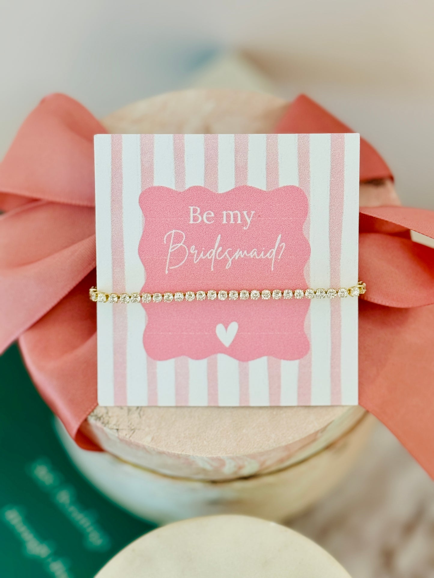 Bridal Party Dainty CZ Non-Tarnish Necklace, Earrings OR Bracelet! Gold, silver or Rose Gold! Box+Ribbon Included!