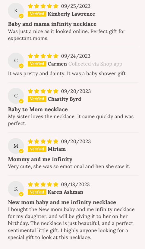 Pink! For I am Fearfully & Wonderfully Made, New Mom Infinity Necklace- Non-Tarnish!