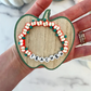 Merry & Bright Teacher Apple Bracelet! Personalized Holiday gift, included with box and ribbon! Teacher Christmas gift! Holiday gift!