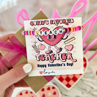 SALE! Teacher Valentine's Day Gift! Teach Bracelet! Personalized Valentine gift, included with box+ribbon! Happy Valentine's Day! Teacher gift
