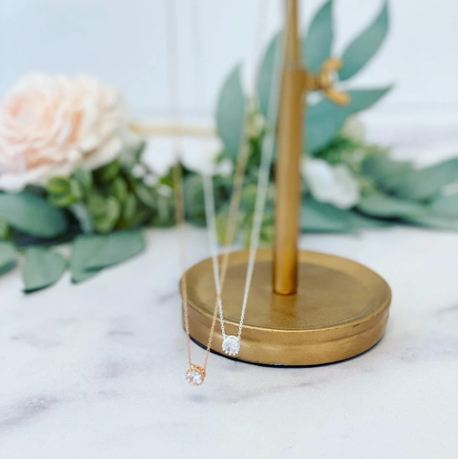 NON- Tarnish! Thank you for standing by me! Dainty Necklaces With Box And Ribbon, High Quality stainless steel plated, bridesmaid necklace
