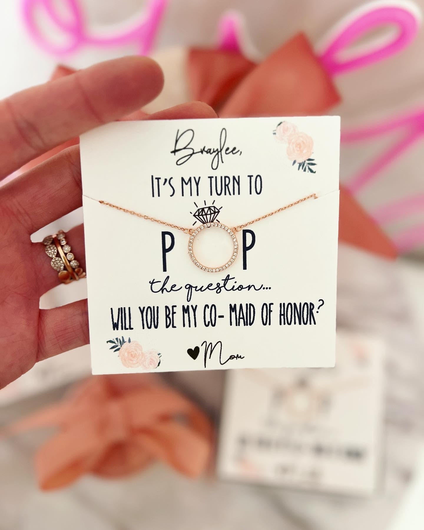 It's My Turn to POP The Question! Circle Pendant Necklace