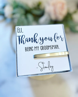 Thank You Groomsman Tie Bar