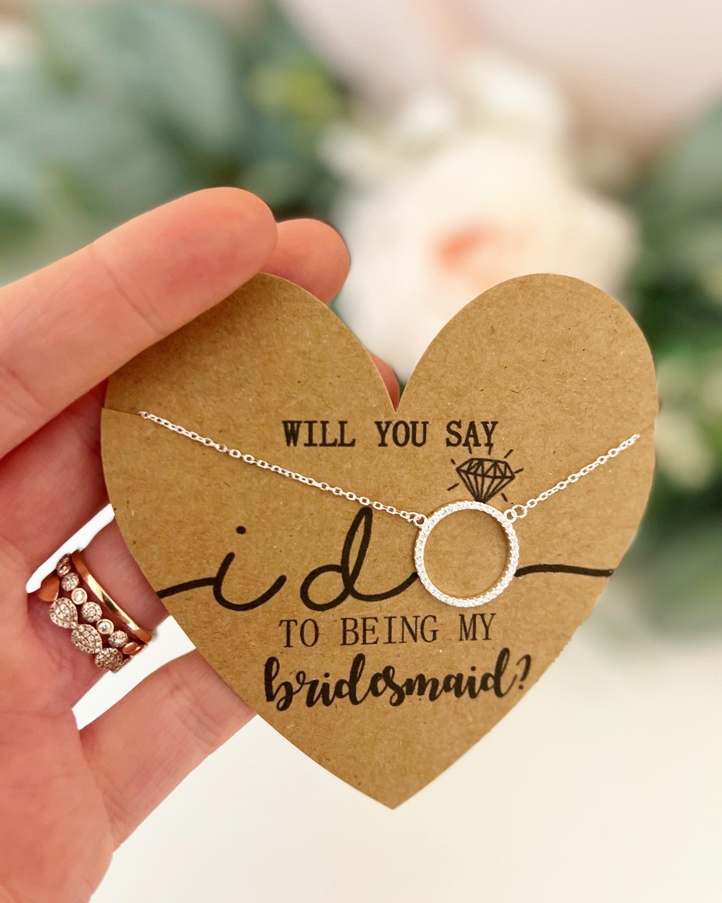 Will you say I do to being my Bridesmaid Circle Pendant Necklace!