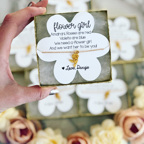 Will you be my Flower Girl? Necklace and Card! – Love Leigh Gift Co.