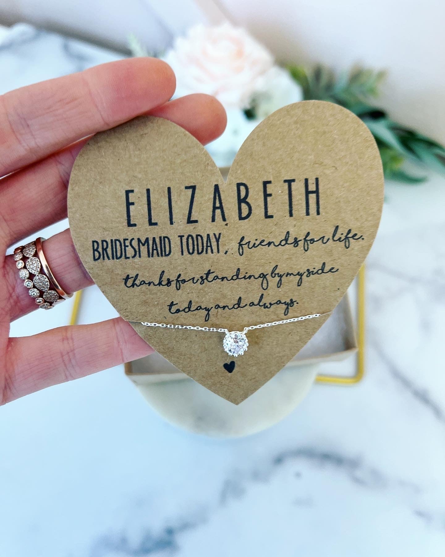 Standing By My Side, Bridal Party Dainty Necklaces