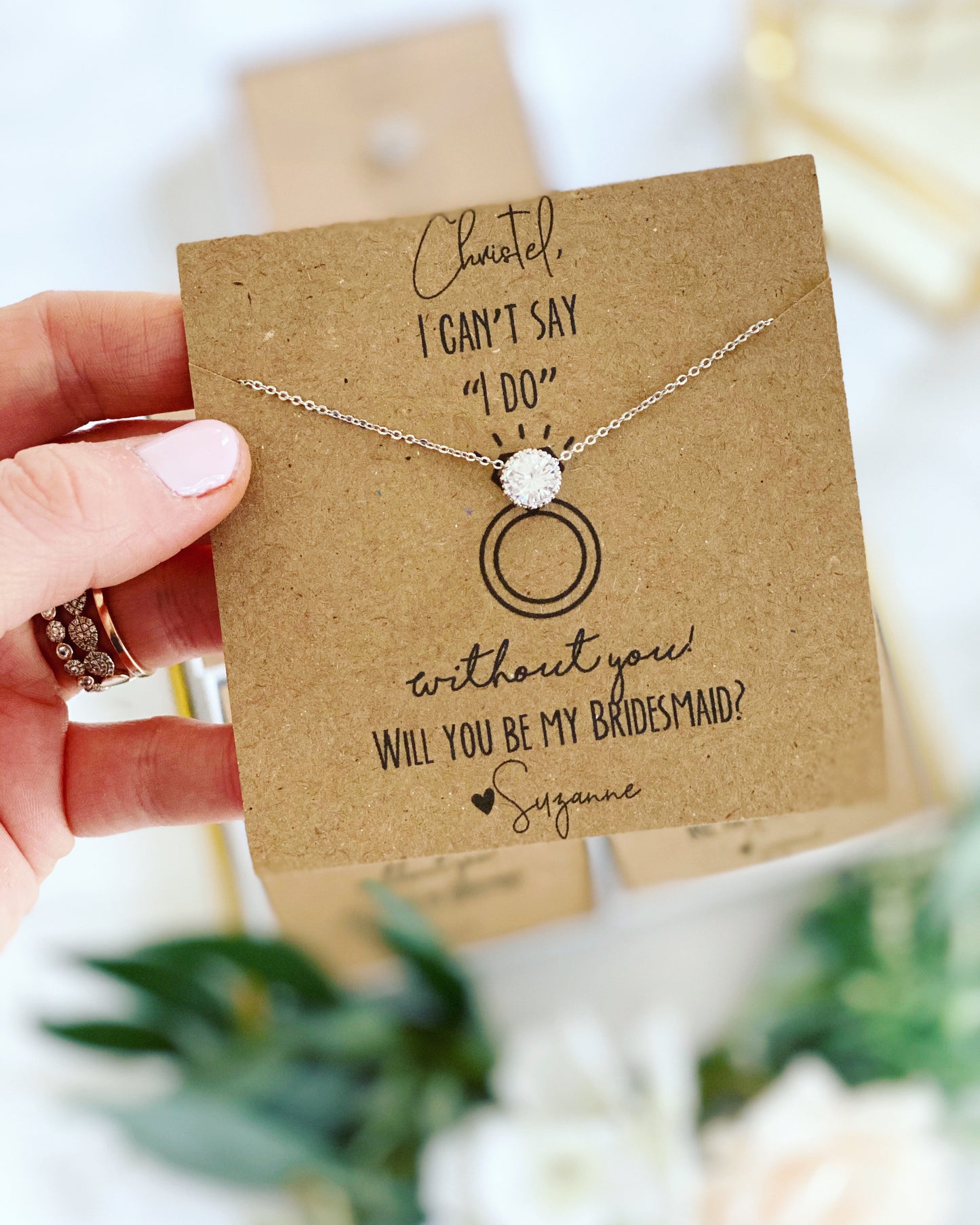 Can't Say "I Do" Dainty CZ Stone Necklace