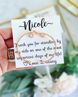 Bridesmaids Gifts! Cubic Zircon Studs and Knot Bangle