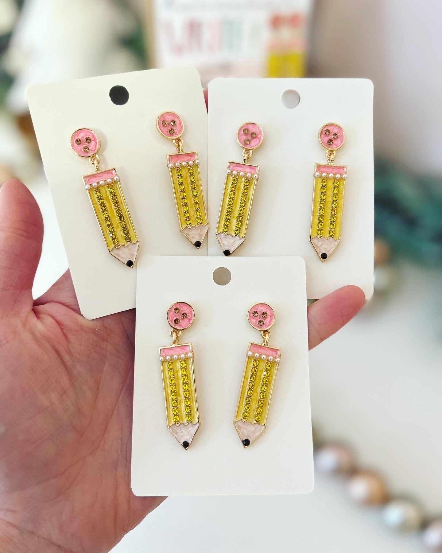Pencil Earrings Teacher Holiday Gift