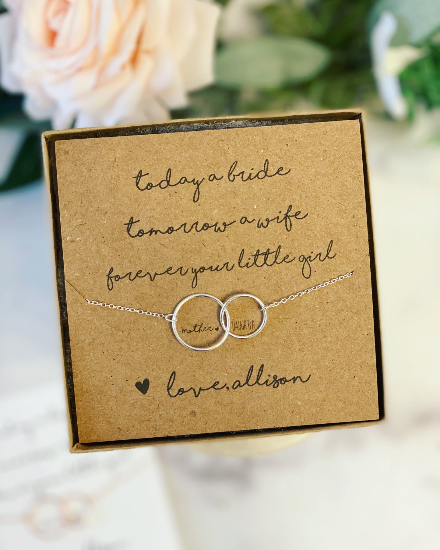 Today a Bride, mother of the bride Infinity necklace!