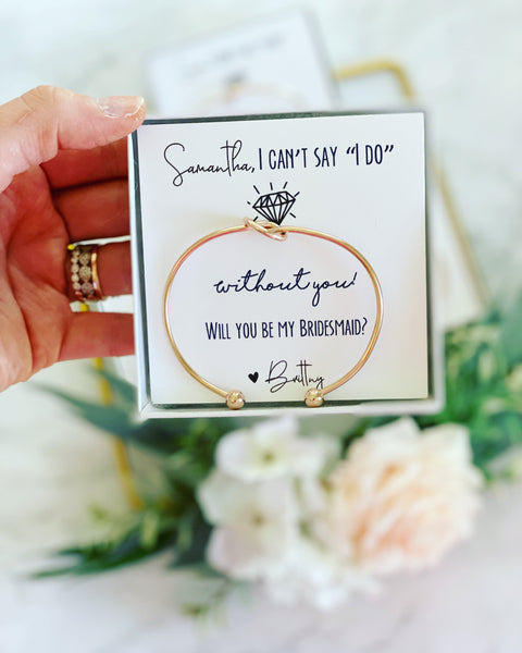 "I Can't Say I Do Without You" Bridesmaid Necklace Set - Rose Gold Or Silver, Pack Of 10, Stainless Steel