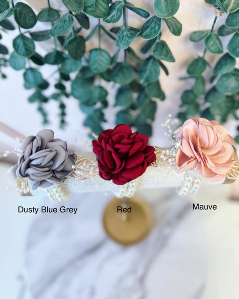 6-piece Set, Prom Flower Bracelet Crown Of The Bride And Groom's
