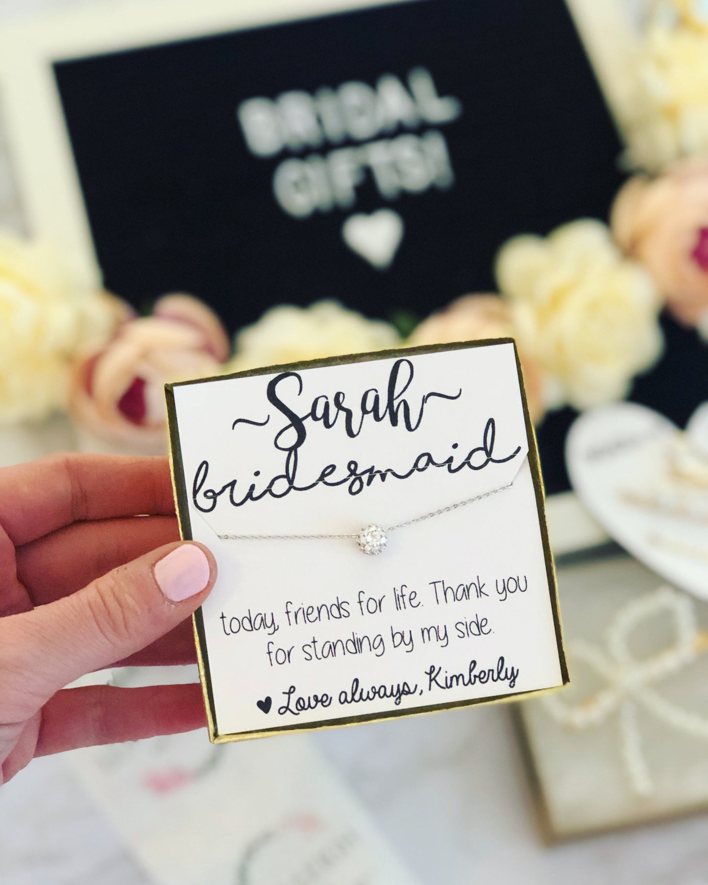 Bridal Party Thank you Necklace