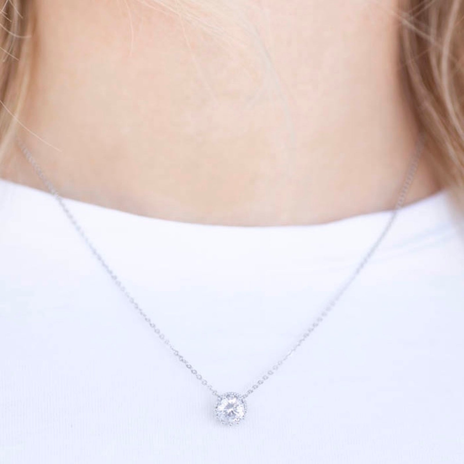 Dainty hot sale cz necklace