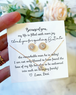 Mother in Law Gift! CZ Gift Set Earrings and Necklace