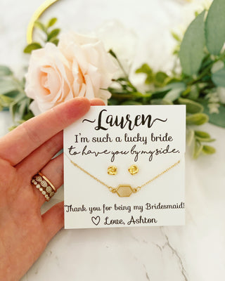 Lucky Bride Druzy Bracelet and Earring Set